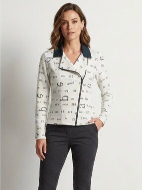 🌟Rayure Paris Vintage Printed Blazer in Black/White- Y2K- 1990s- Parisian Chic🌟